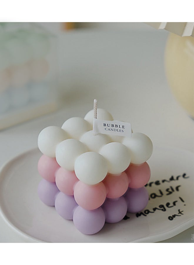 شموع موراندي المعطرة بألوان الباستيل ثلاثية الطبقات - أبيض/وردي موراندي/بنفسجي، برائحة اللافندر والفانيليا، شموع علاجية من شمع الصويا الطبيعي للاسترخاء المنزلي، وديكور غرفة النوم، وهدية لها - Image 2